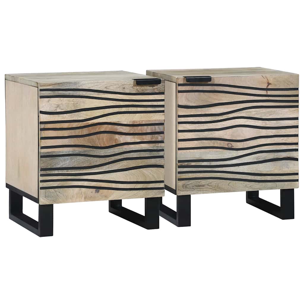 Mesas de cabeceira 2 pcs Natural 40 x 33 x 46 cm