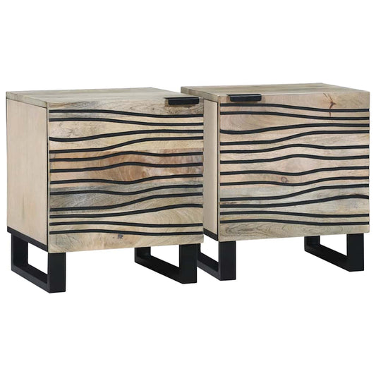 Mesas de cabeceira 2 pcs Natural 40 x 33 x 46 cm