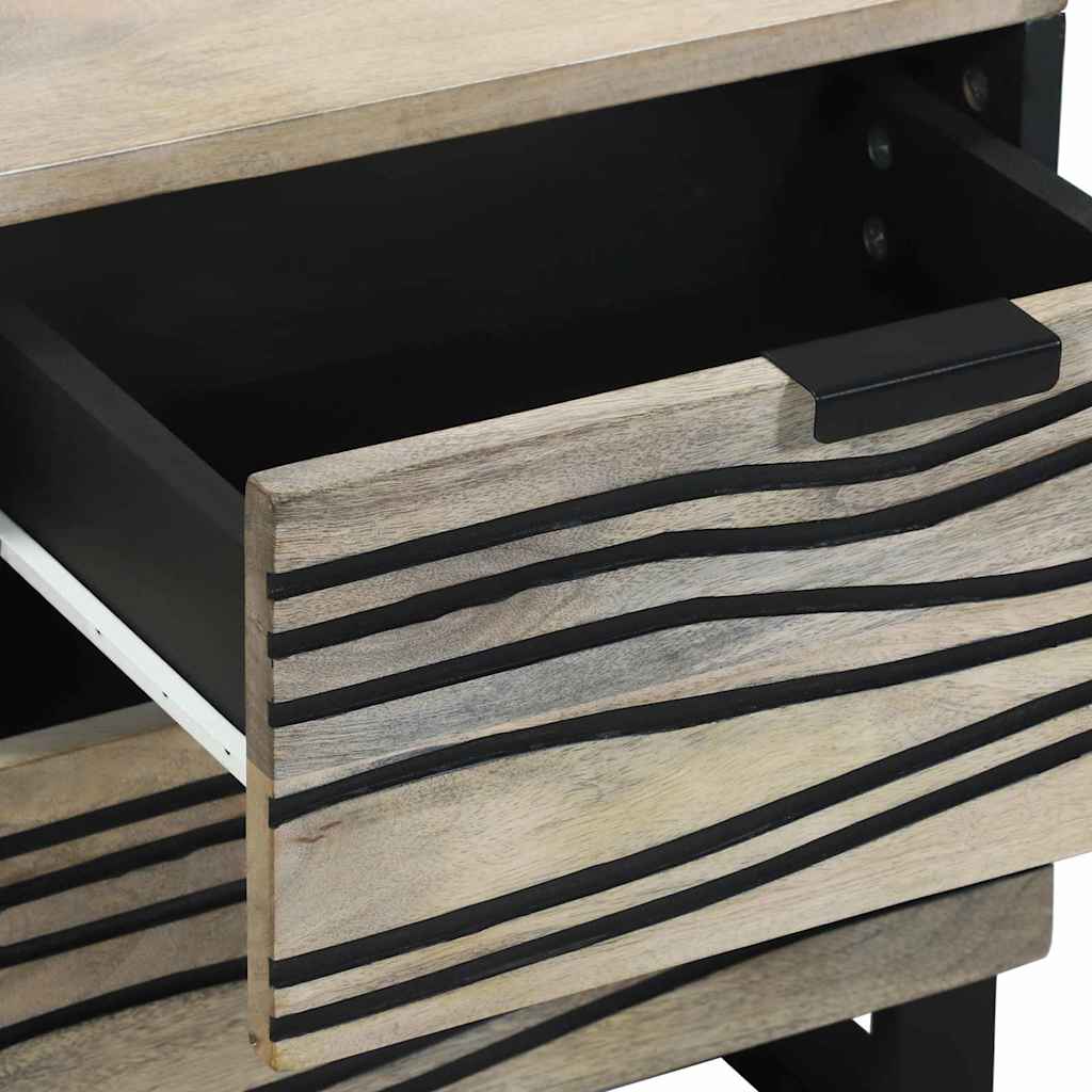 Armário de Cabeceira com gaveta Branco e preto 40 x 33 x 46 cm