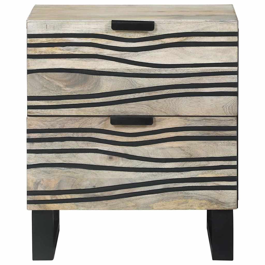 Armário de Cabeceira 2 pcs Branco e preto 40 x 33 x 46 cm