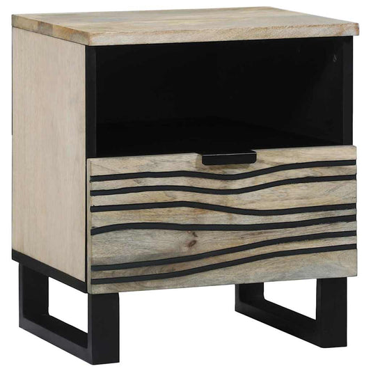 Armário de Cabeceira com gaveta Branco e preto 40 x 33 x 46 cm
