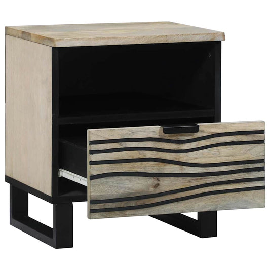 Armário de Cabeceira com gaveta Branco e preto 40 x 33 x 46 cm