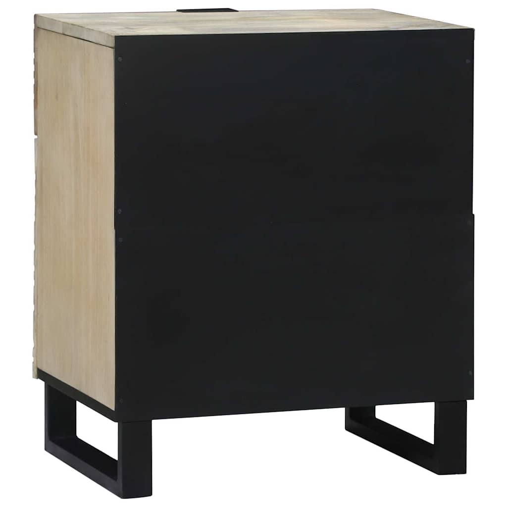 Armário de Cabeceira com gaveta Branco e preto 50 x 33 x 60 cm