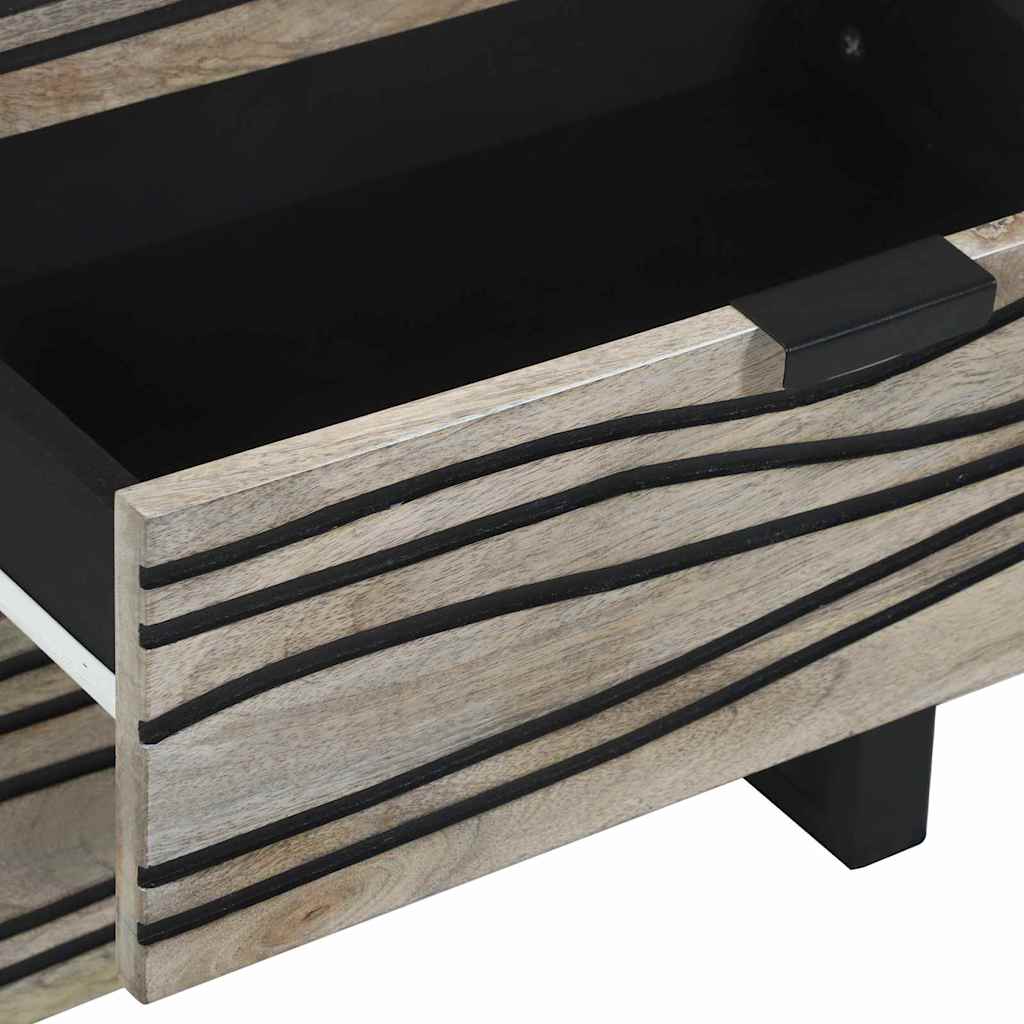 Armário de Cabeceira com gaveta Branco e preto 50 x 33 x 60 cm