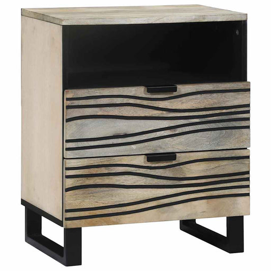 Armário de Cabeceira com gaveta Branco e preto 50 x 33 x 60 cm