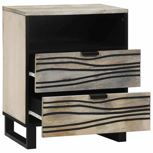 Armário de Cabeceira com gaveta Branco e preto 50 x 33 x 60 cm
