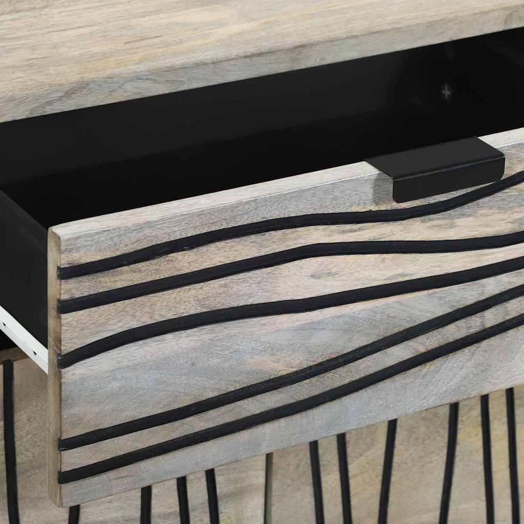 Armário de Cabeceira com gaveta Branco e preto 50 x 33 x 60 cm