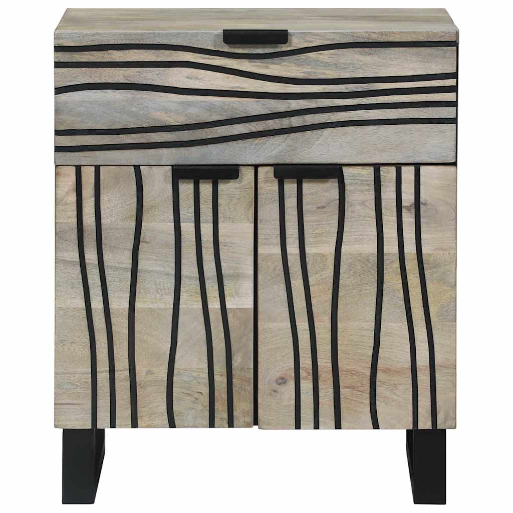 Armário de Cabeceira com gaveta Branco e preto 50 x 33 x 60 cm