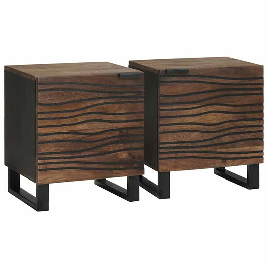 Armário de Cabeceira 2 pcs Nogueira 40 x 33 x 46 cm