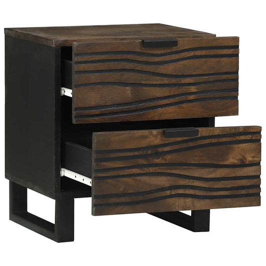 Armário de Cabeceira com gaveta 2 pcs Nogueira 40 x 33 x 46 cm