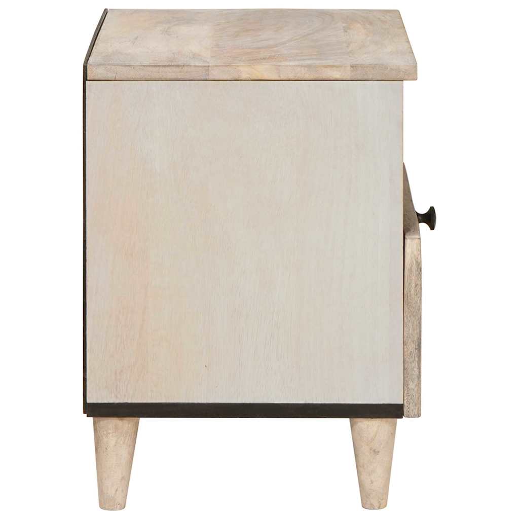 Mesa-de-cabeceira com gaveta 2 pcs Bege 40 x 33 x 46 cm