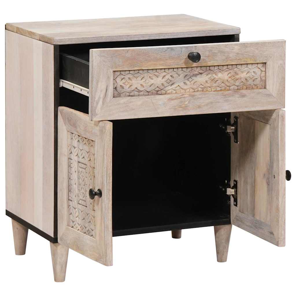 Mesa-de-cabeceira com gaveta com porta Bege 50 x 33 x 60 cm