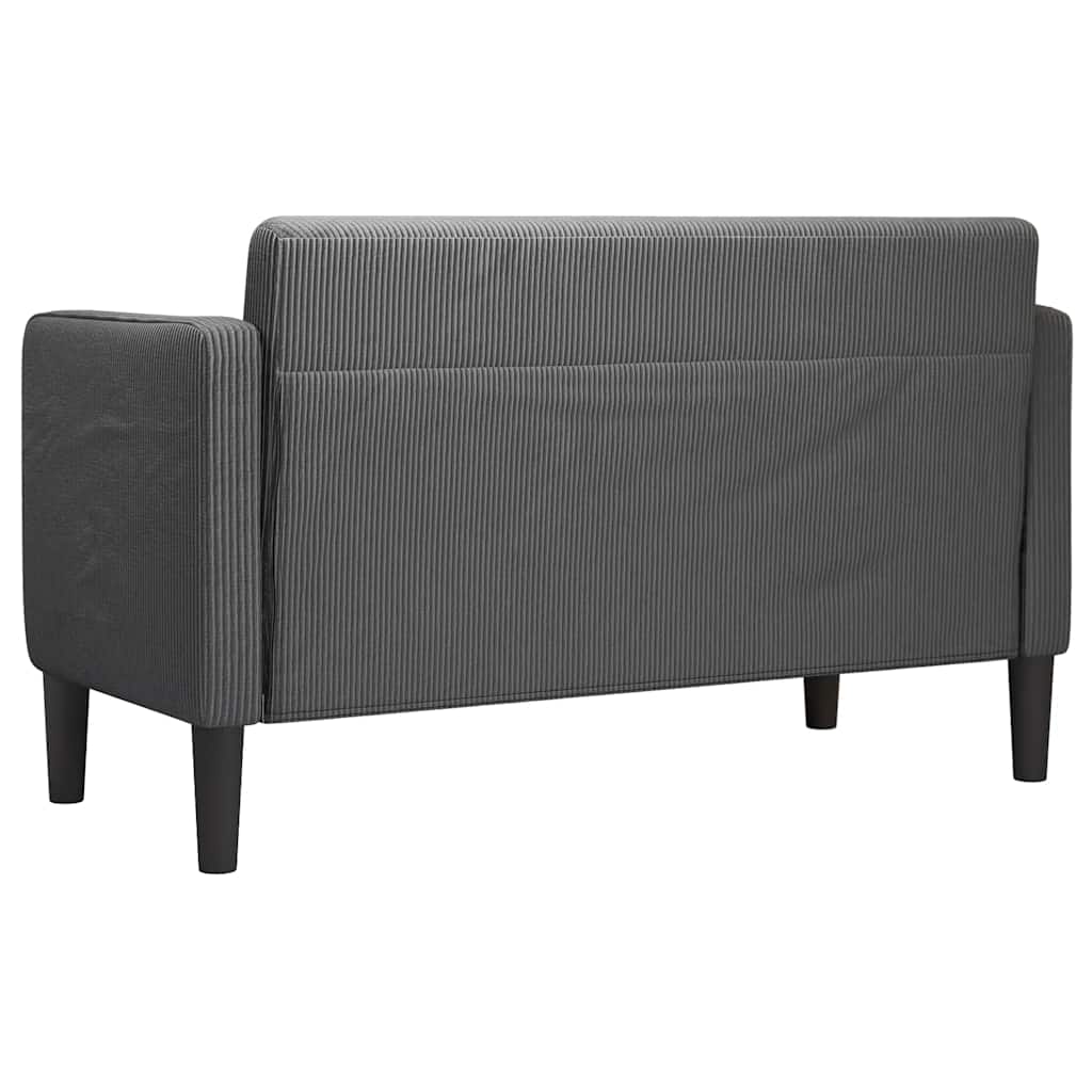 Sofá-luvas 109 cm tecido corduroy cinzento-escuro