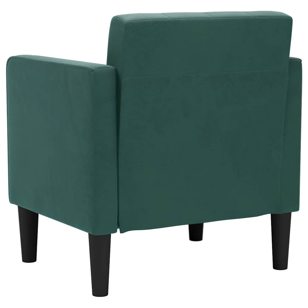 Poltrona com apoio de braços veludo verde-escuro