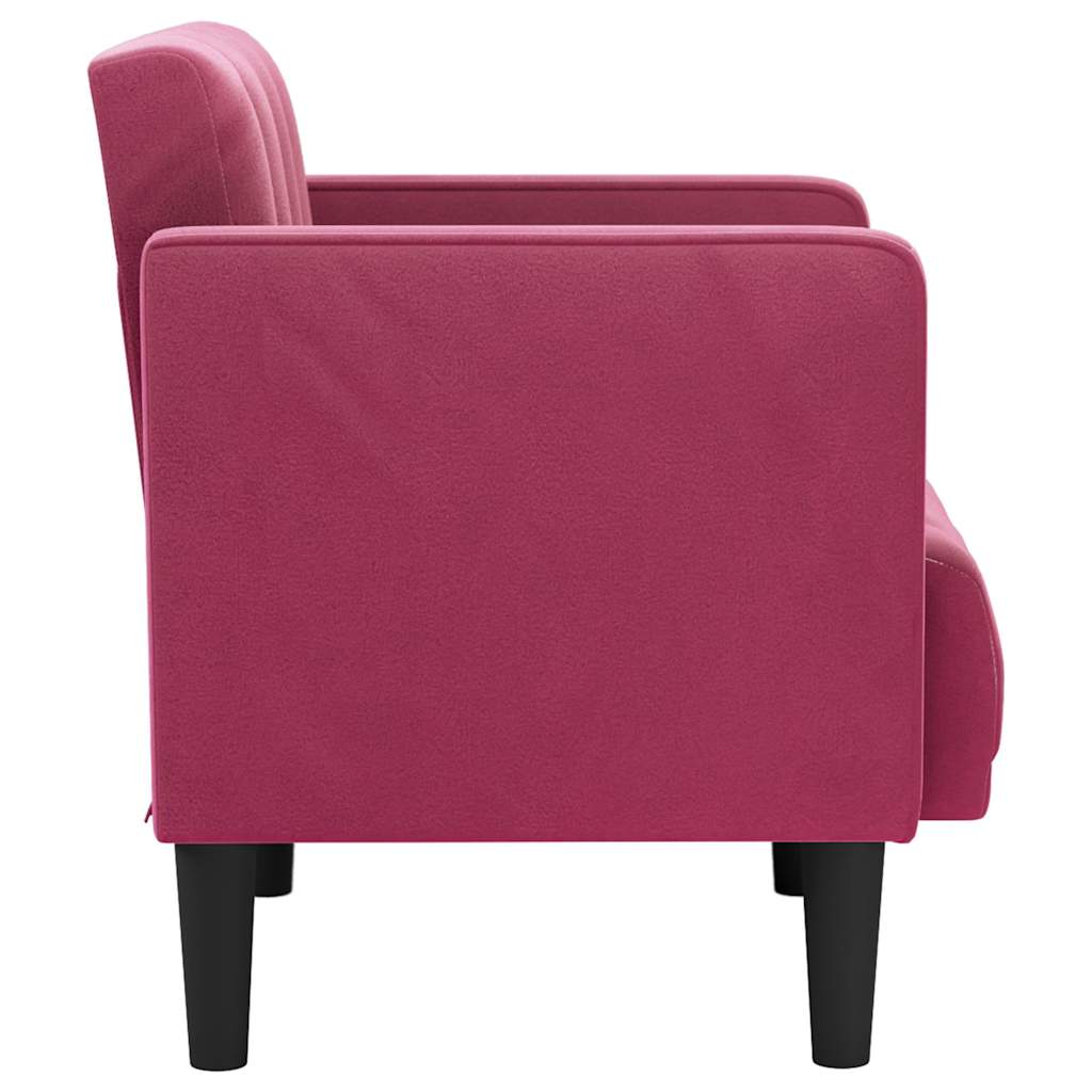 Poltrona com apoio de braços veludo vermelho tinto