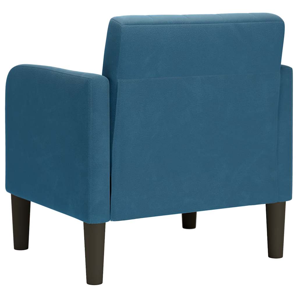 Poltrona com apoio de braços veludo azul