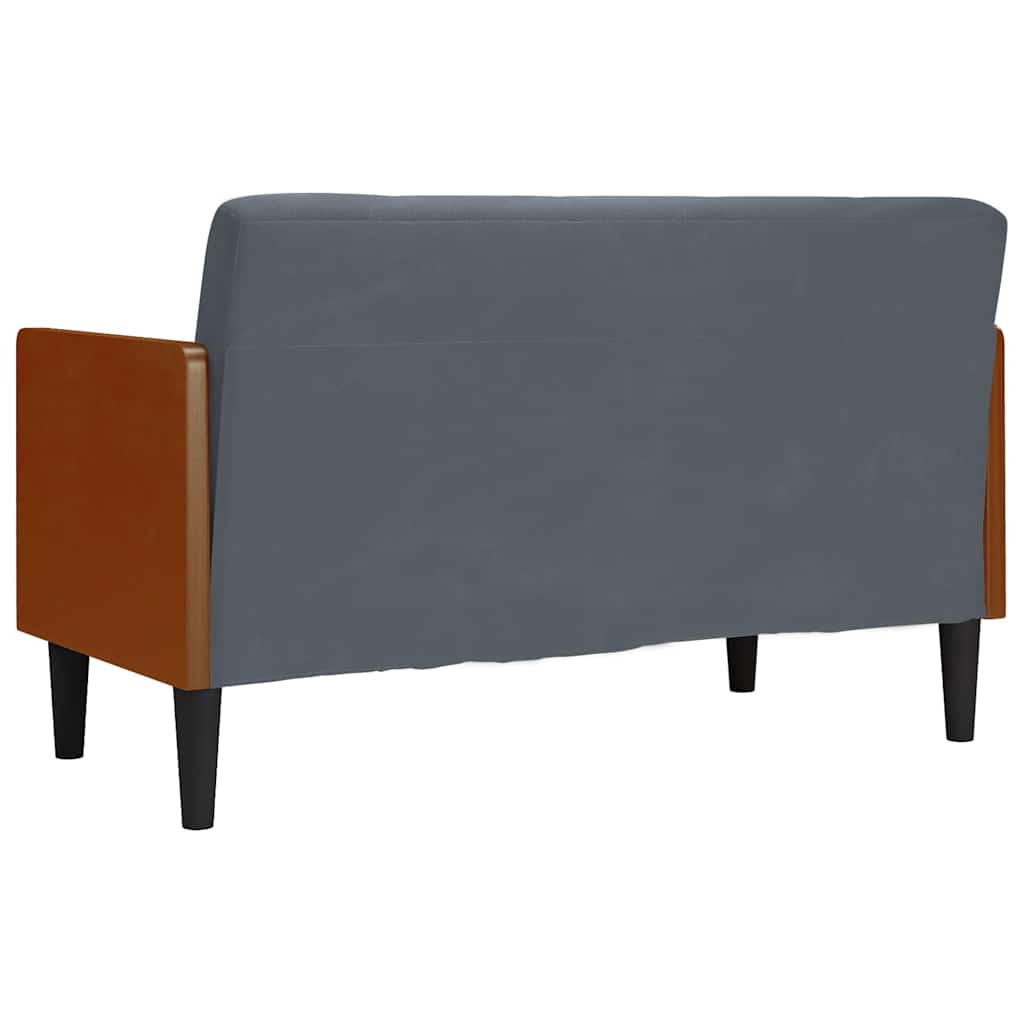 Sofá-luvas com rolos 110 cm veludo cinzento-escuro