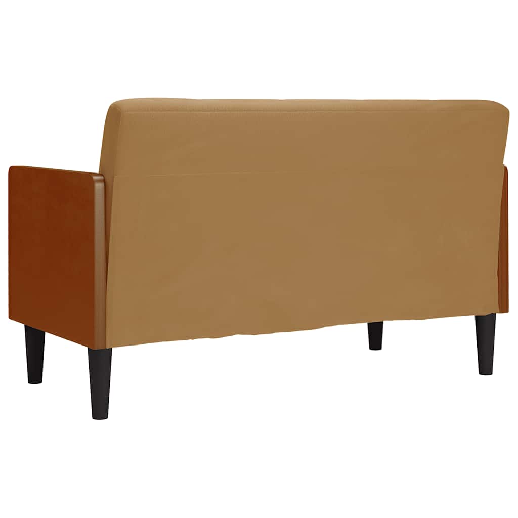 Sofá-luvas com rolos 110 cm veludo castanho