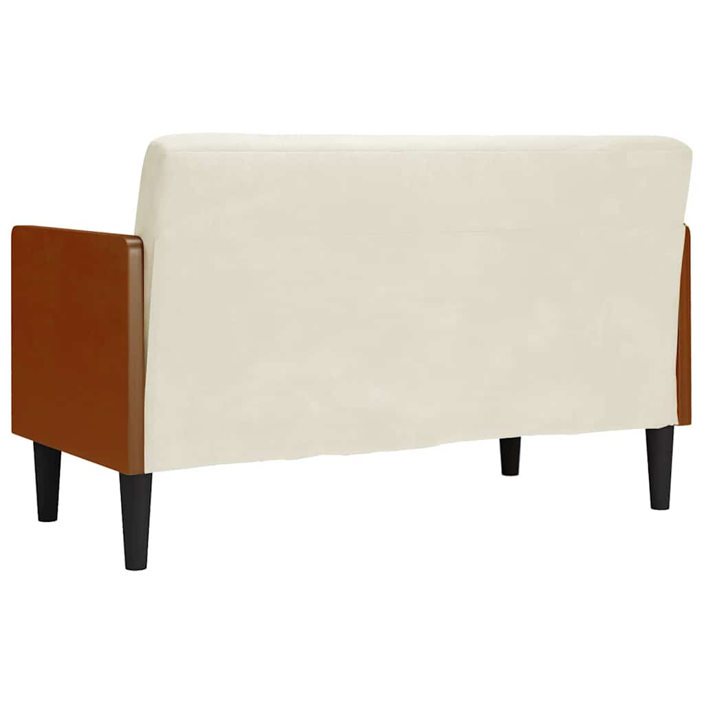 Sofá-luvas com rolos 110 cm veludo creme