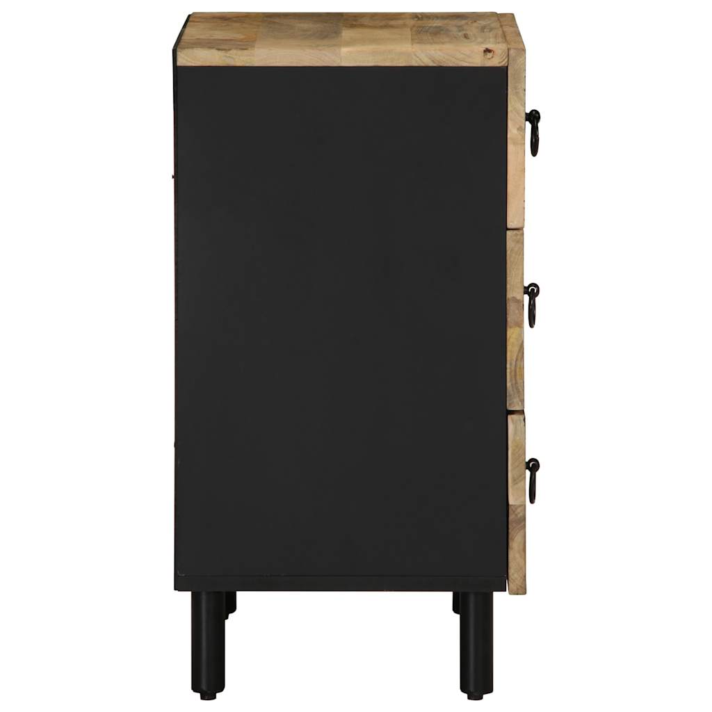 Mesa cabeceira 50x33x62cm madeira mangueira áspera maciça preto