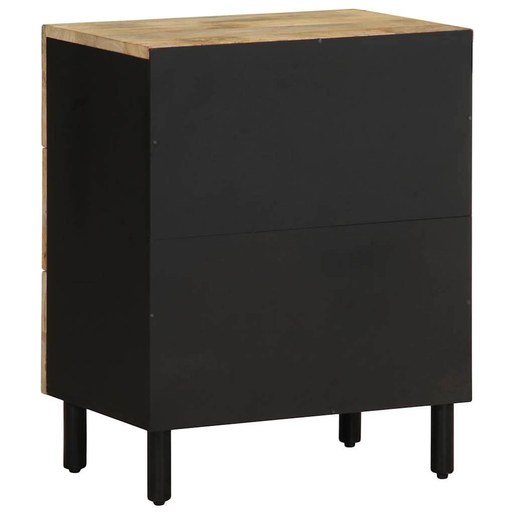 Mesa cabeceira 50x33x62cm madeira mangueira áspera maciça preto