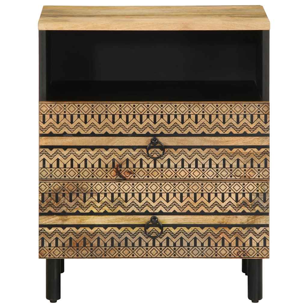 Mesa cabeceira 50x33x62cm madeira mangueira áspera maciça preto