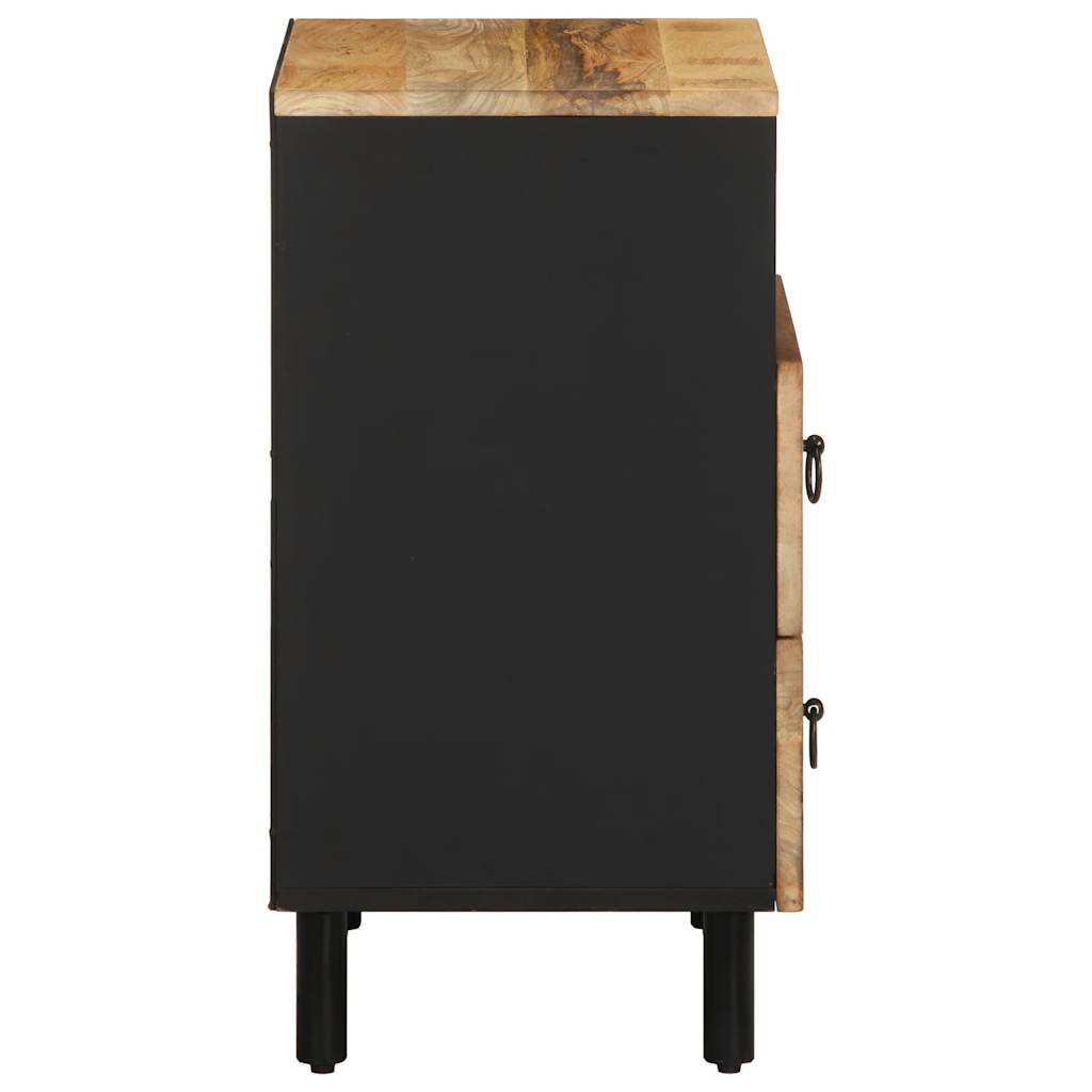 Mesa cabeceira 50x33x62cm madeira mangueira áspera maciça preto