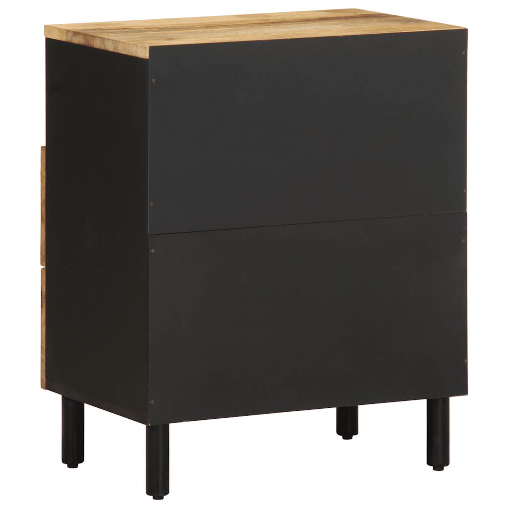 Mesa cabeceira 50x33x62cm madeira mangueira áspera maciça preto