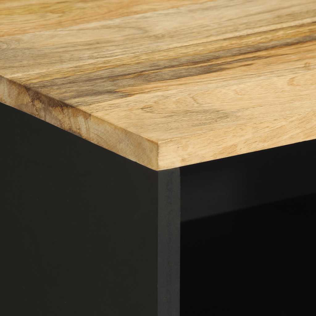 Mesa cabeceira 50x33x62cm madeira mangueira áspera maciça preto