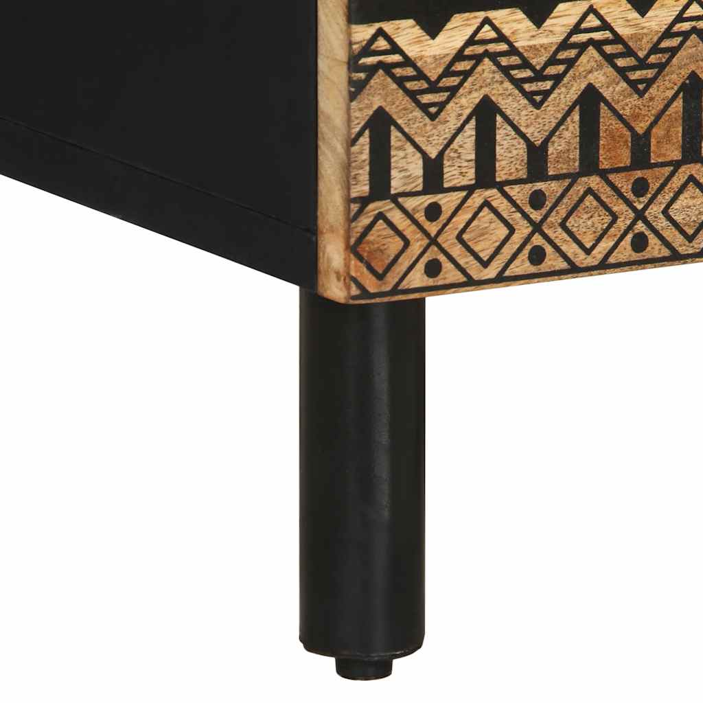 Mesa cabeceira 50x33x62cm madeira mangueira áspera maciça preto