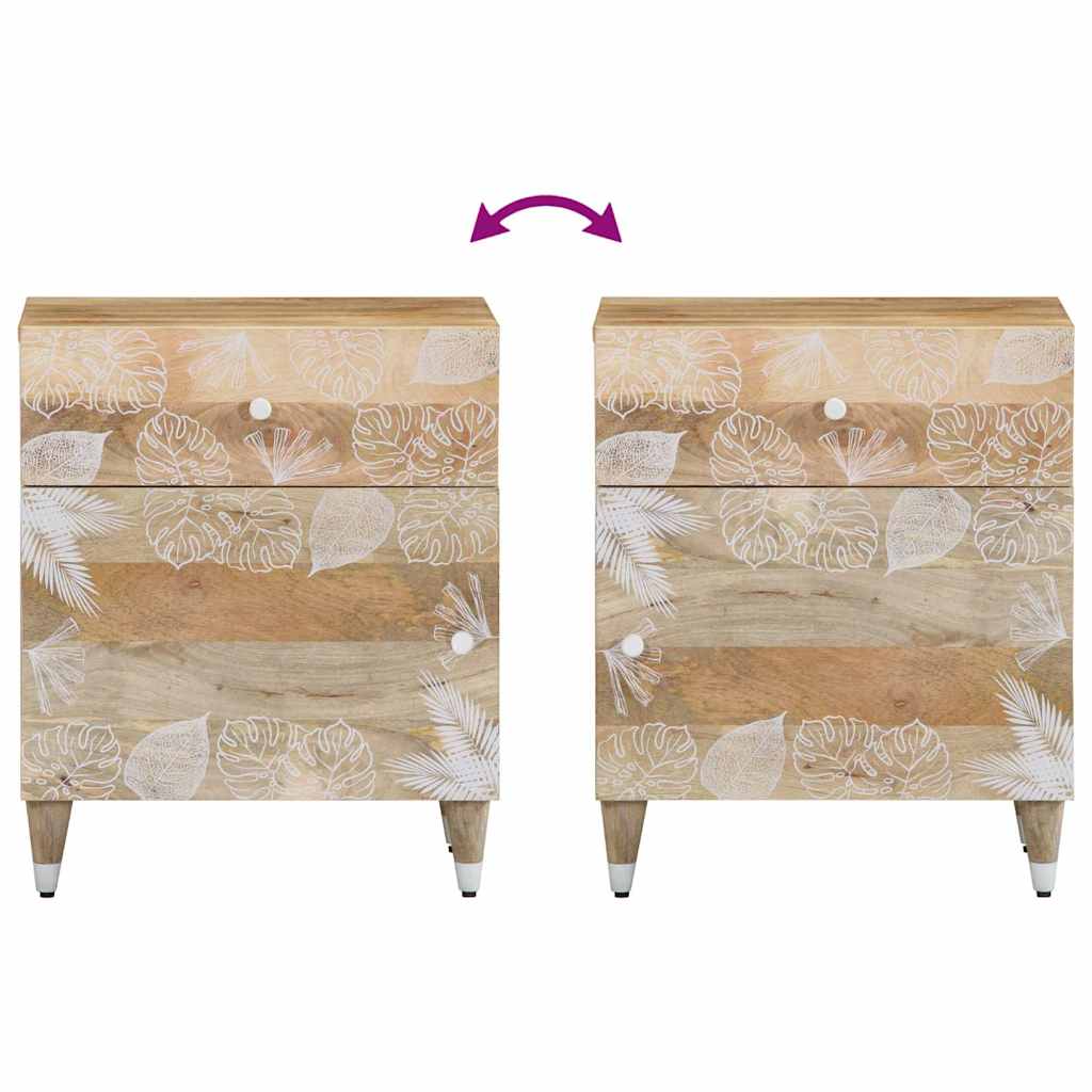 Mesa de cabeceira 50x33x60 cm madeira de mangueira maciça
