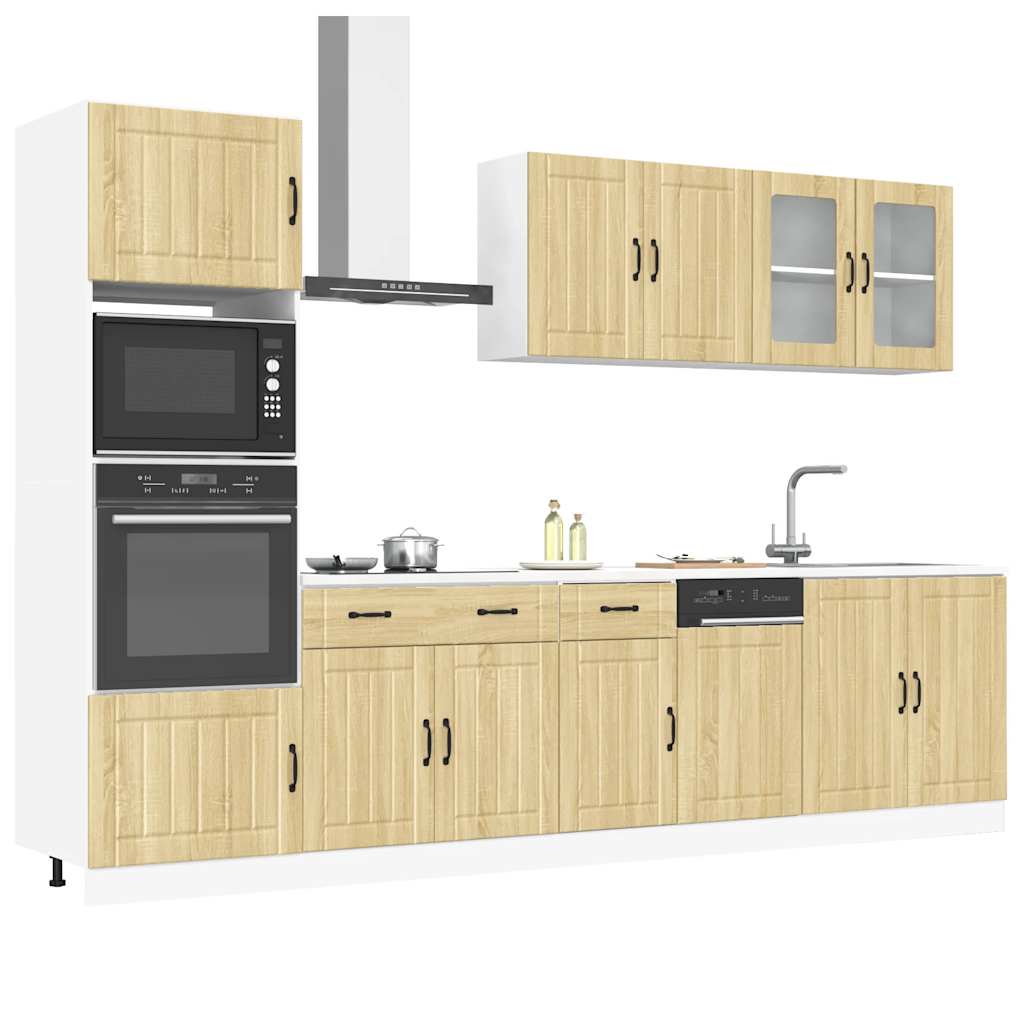 7 peças armário de cozinha conjunto Lucca sonoma carvalho