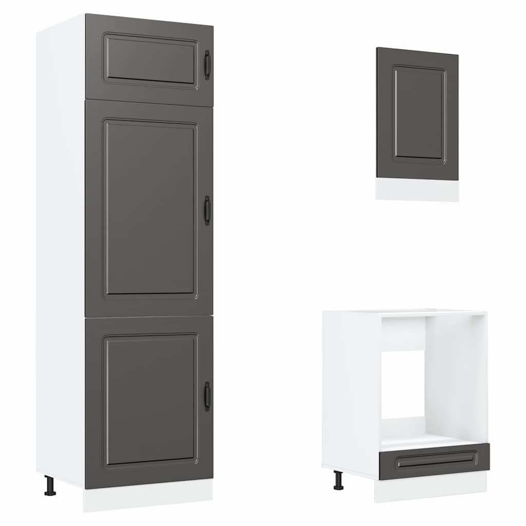 7 peças armário de cozinha conjunto Kalmar preto