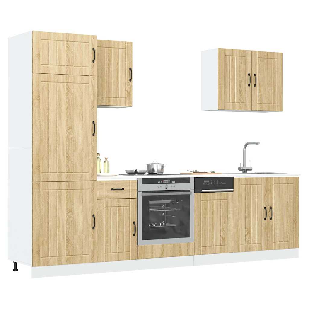 7 peças armário de cozinha conjunto Lucca sonoma carvalho