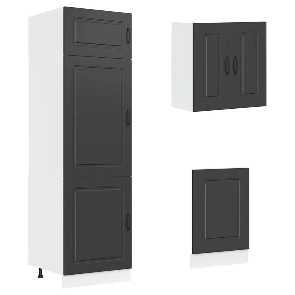 8 peças armário de cozinha conjunto Kalmar preto