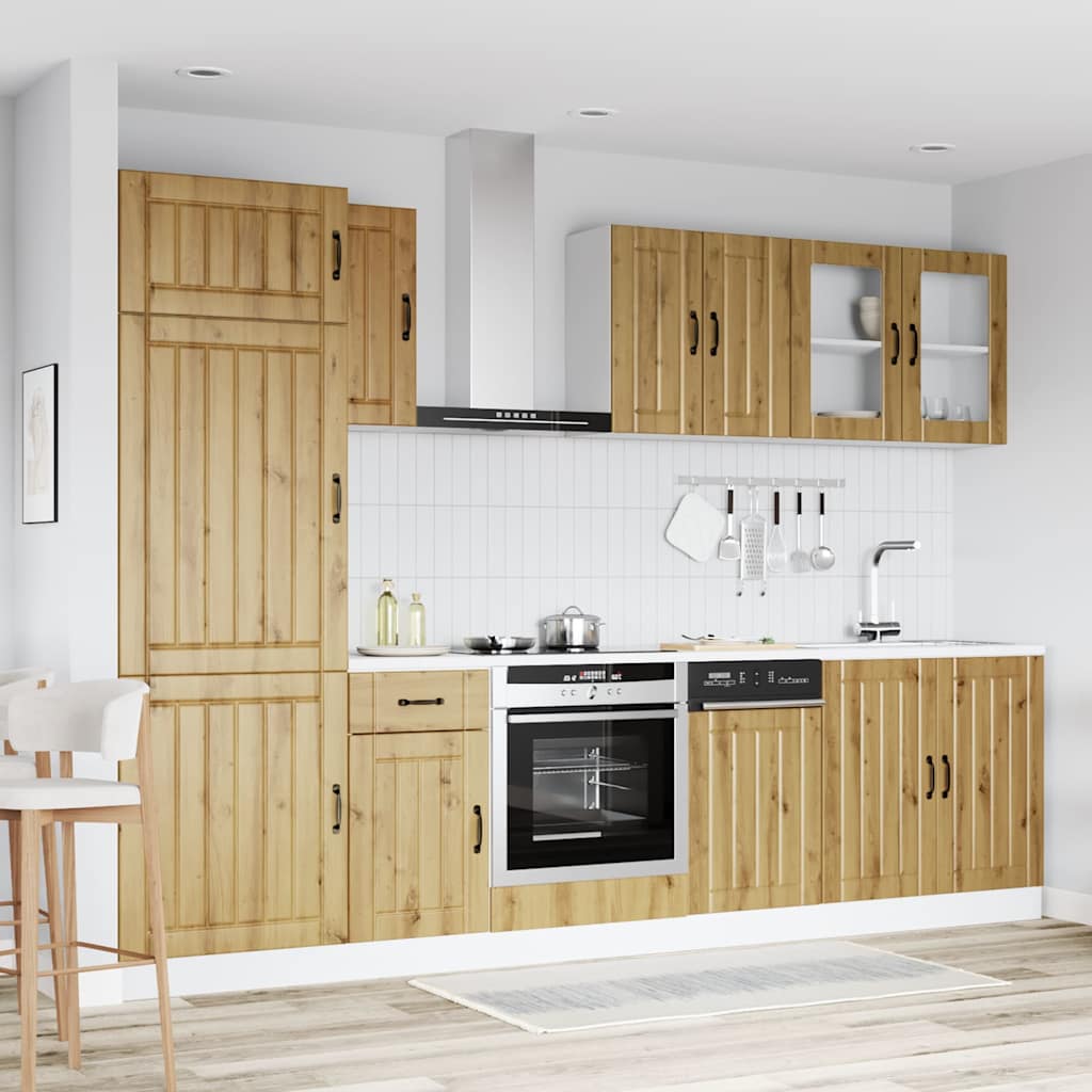 8 peças armário de cozinha conjunto Kalmar carvalho artisiano