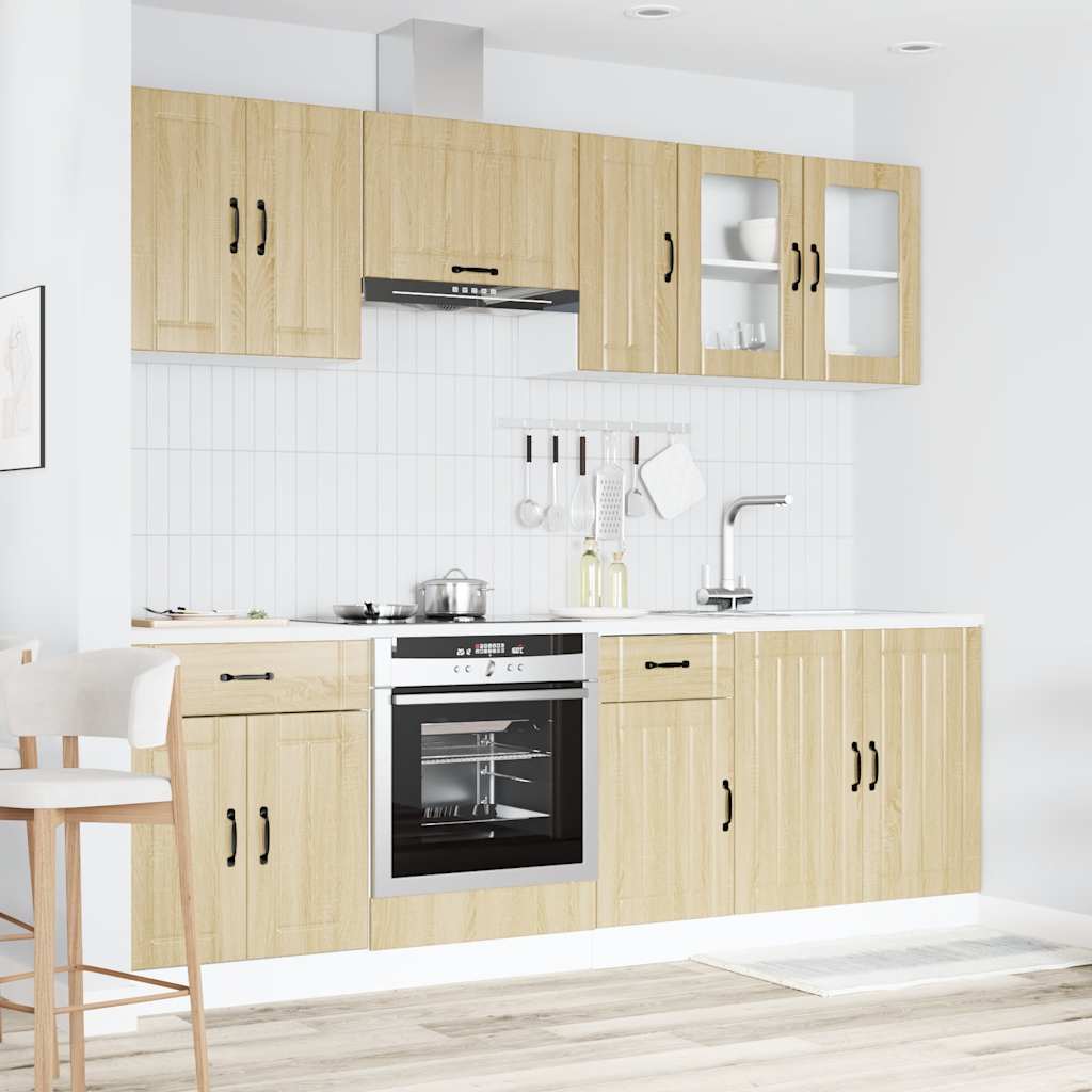 8 peças armário de cozinha conjunto Lucca sonoma carvalho