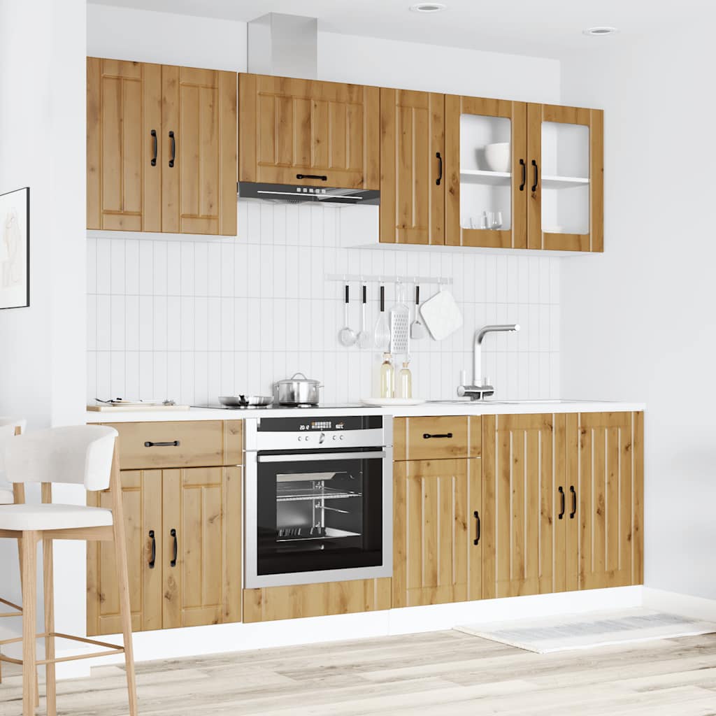 8 peças armário de cozinha conjunto Kalmar carvalho artisiano