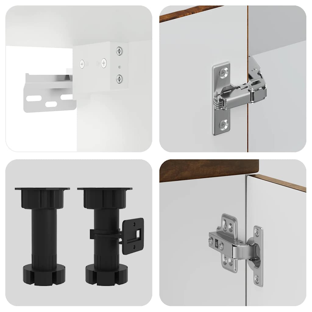 4 peças armário de cozinha conjunto Kalmar carvalho fumado