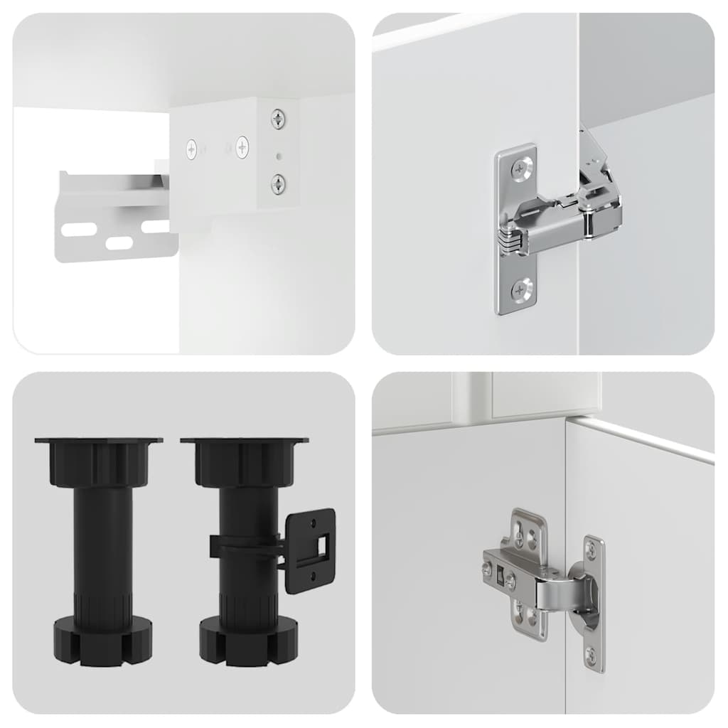 4 peças armário de cozinha conjunto Lucca branco