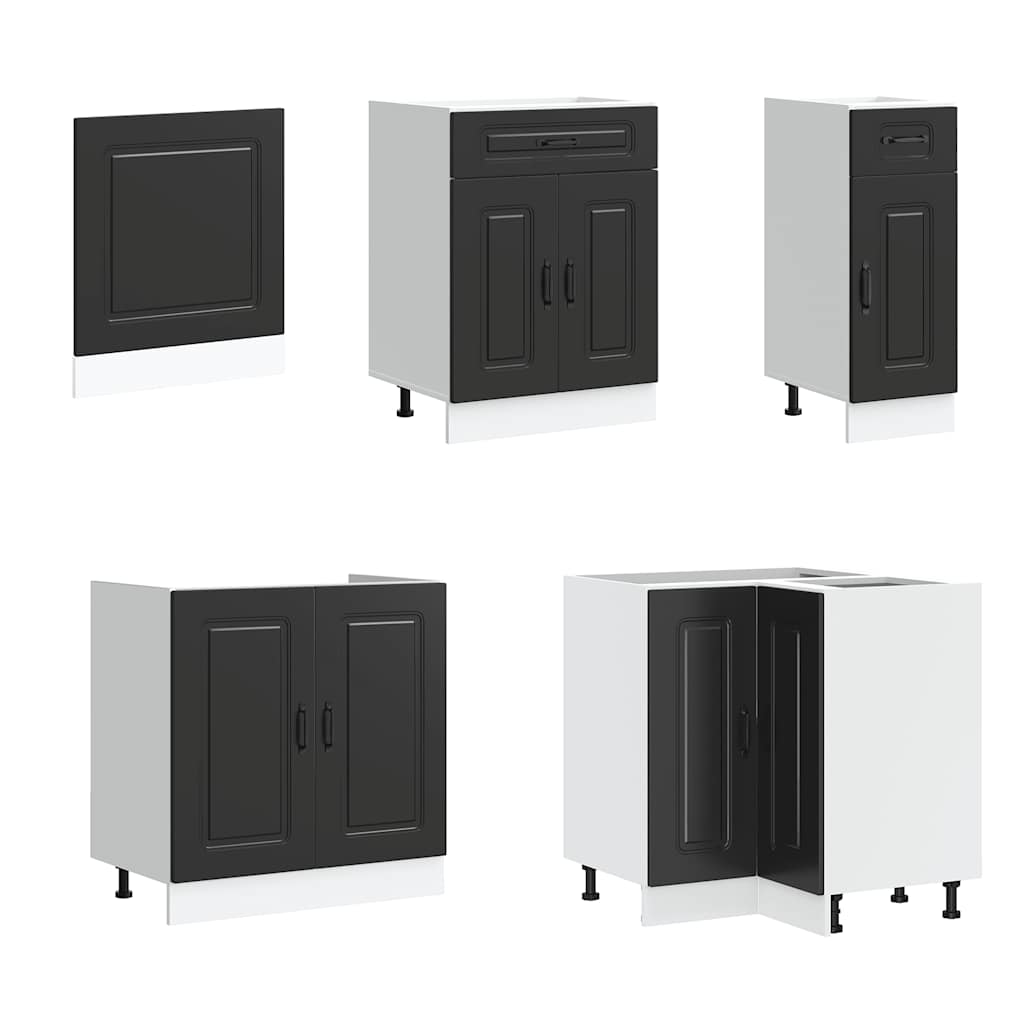 11 peças armário de cozinha conjunto Kalmar preto