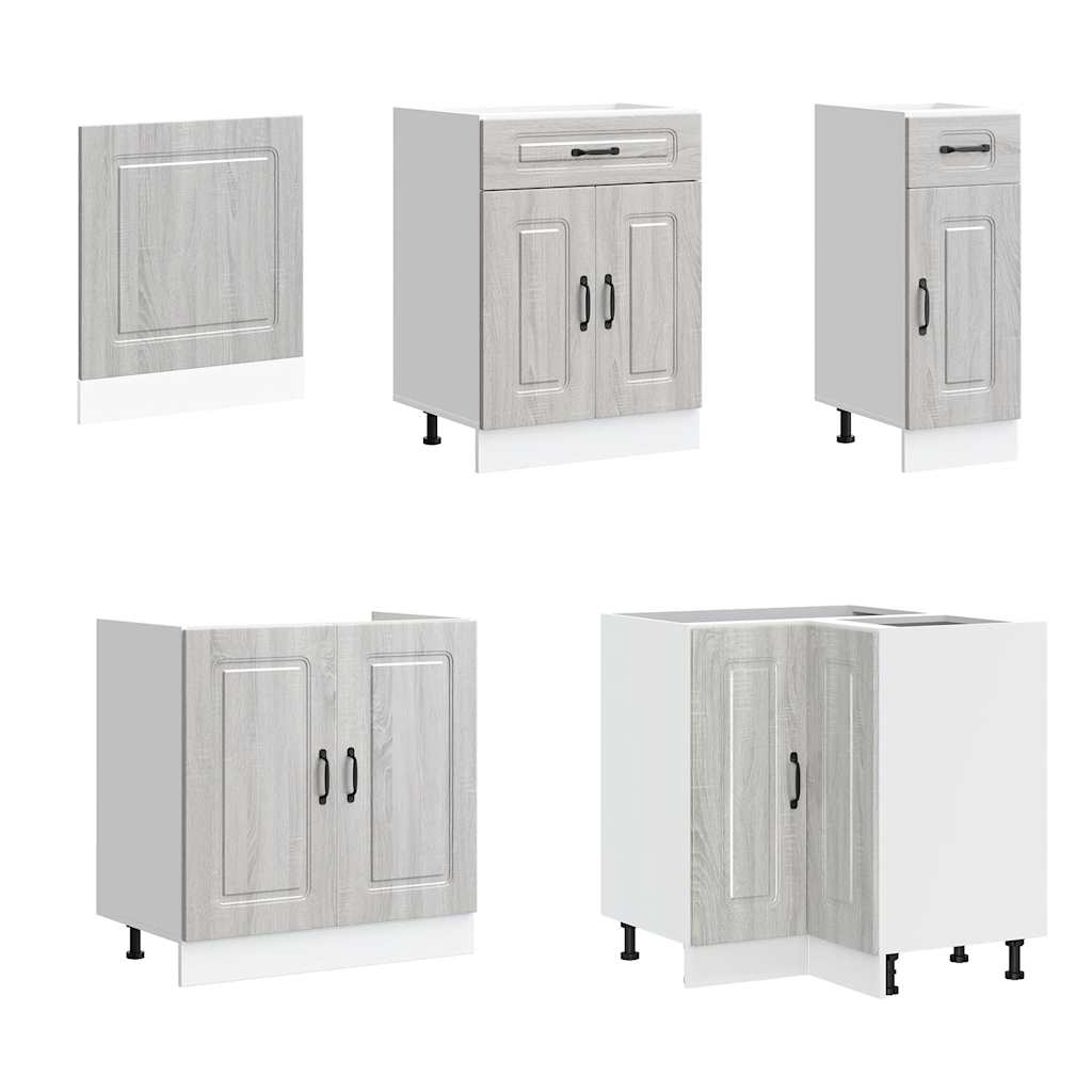 11 peças armário de cozinha conjunto Kalmar cinza sonoma