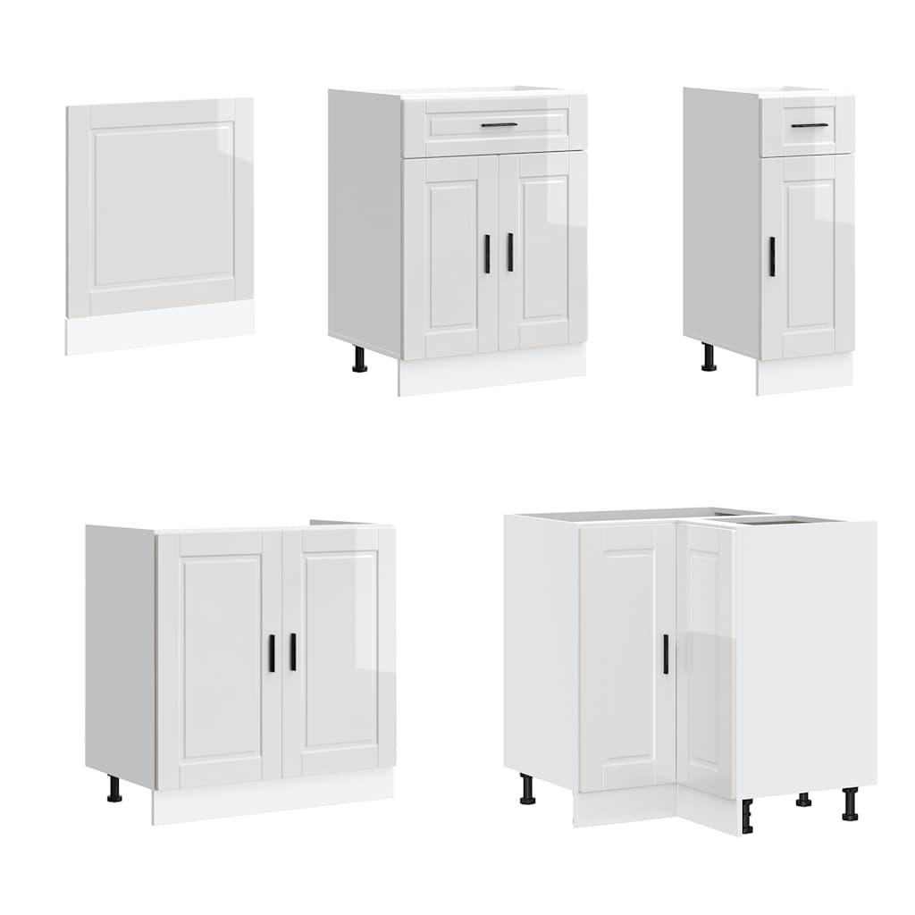 11 peças armário de cozinha conjunto Porto brilho branco
