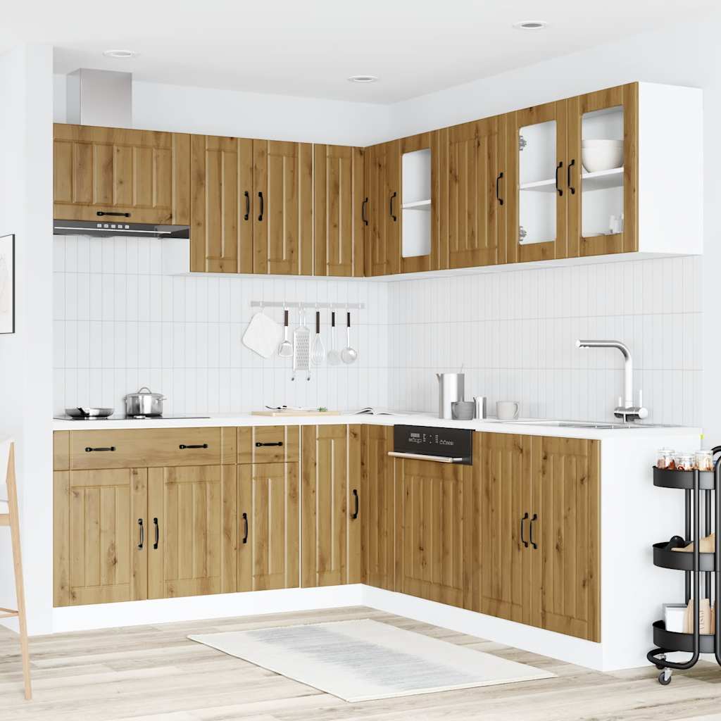 11 peças armário de cozinha conjunto Lucca carvalho artesanal
