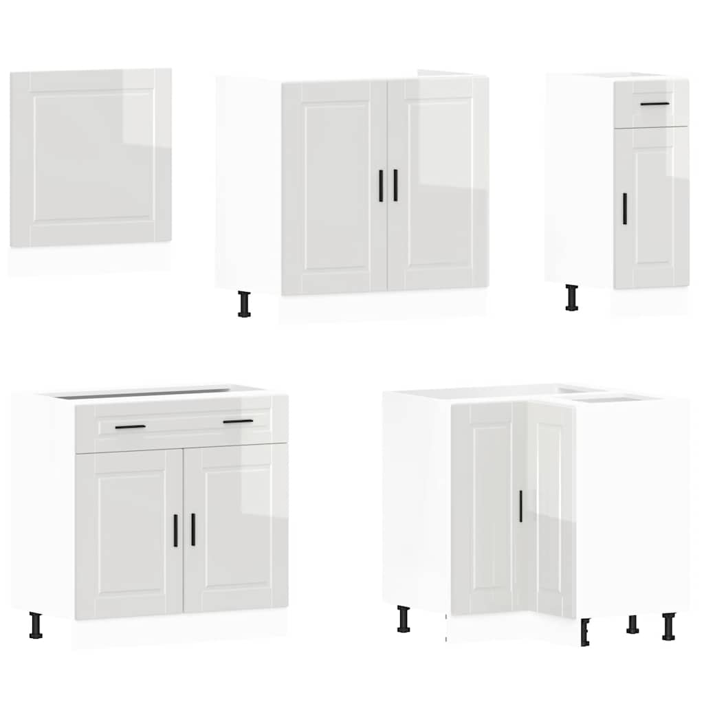 11 peças armário de cozinha conjunto Porto brilho branco