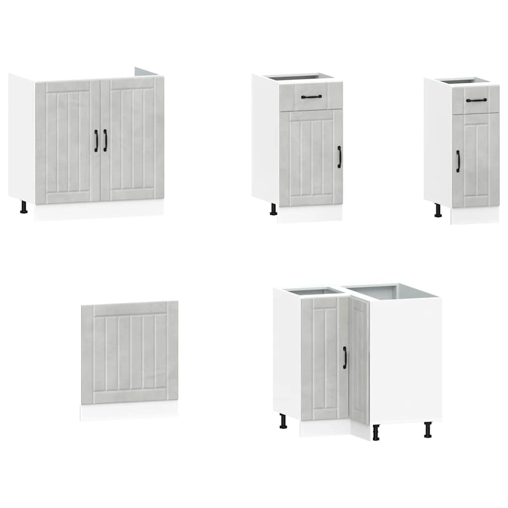 11 peças armário de cozinha conjunto Kalmar concreto cinza