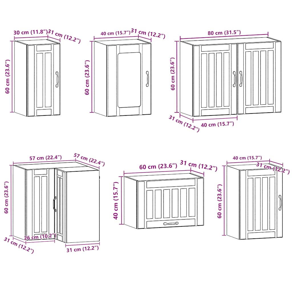11 peças armário de cozinha conjunto Lucca branco