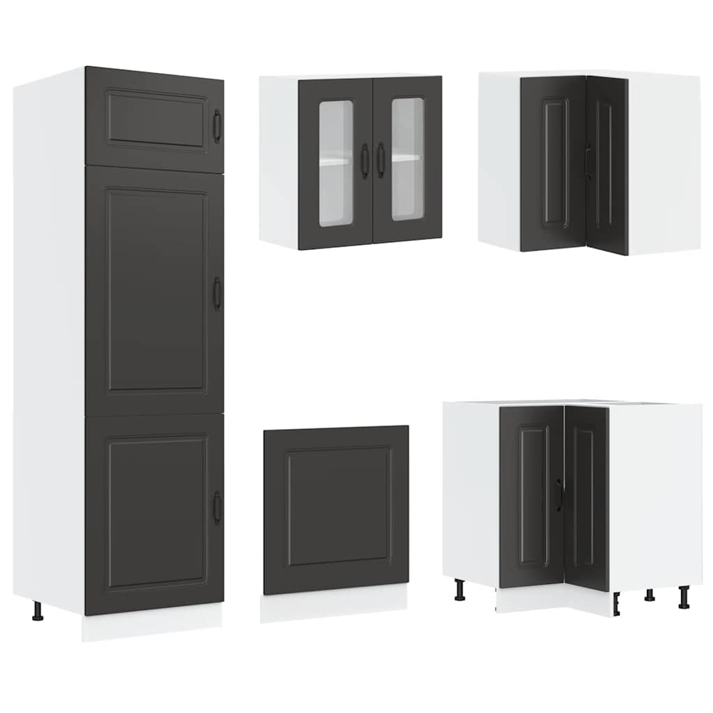 14 peças armário de cozinha conjunto Kalmar preto