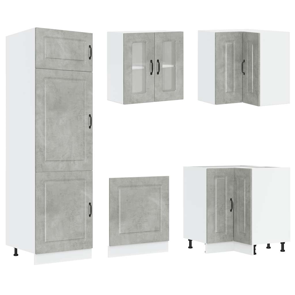14 peças armário de cozinha conjunto Kalmar concreto cinza