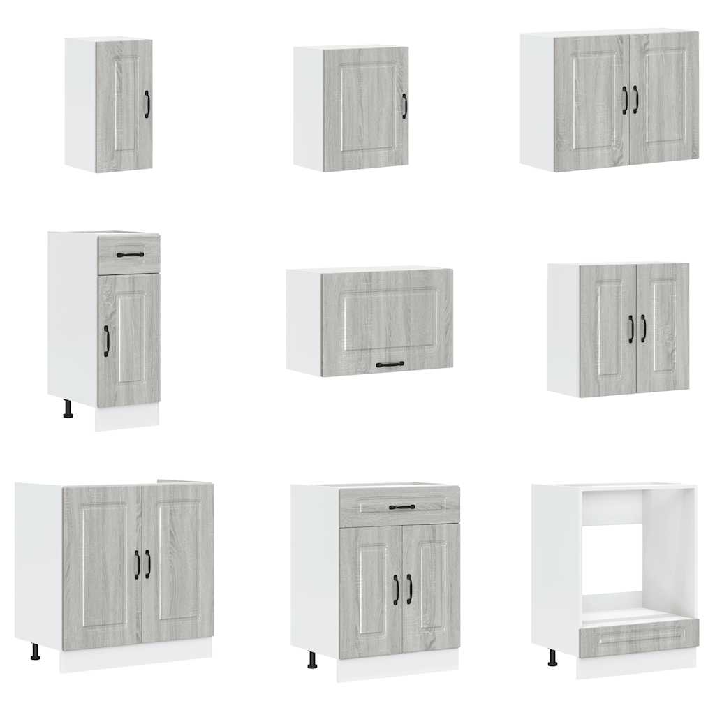 14 peças armário de cozinha conjunto Kalmar cinza sonoma